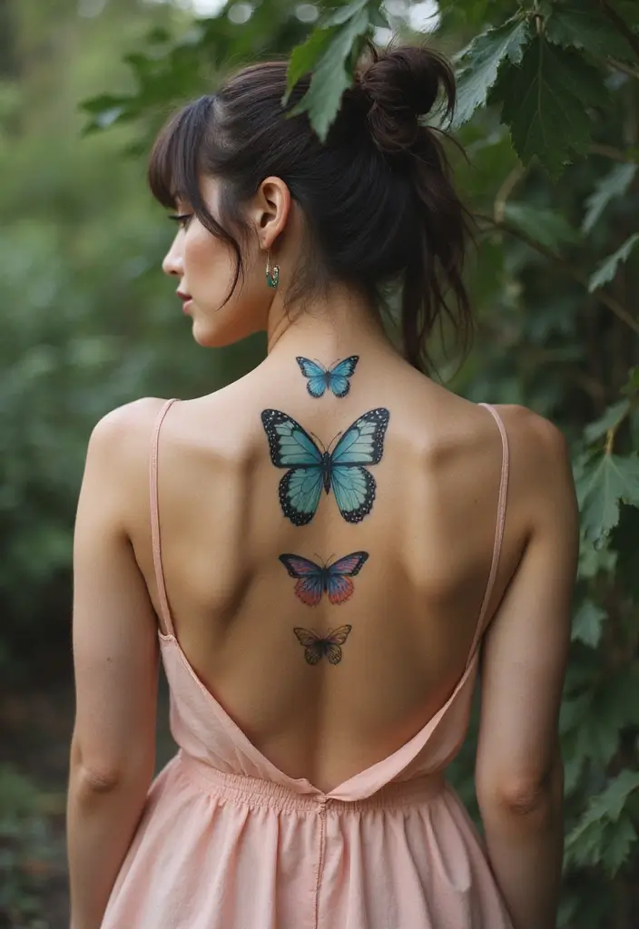 29 Simple Spine Tattoos for Women That Are Subtle and Chic - 10. Butterfly Tattoos