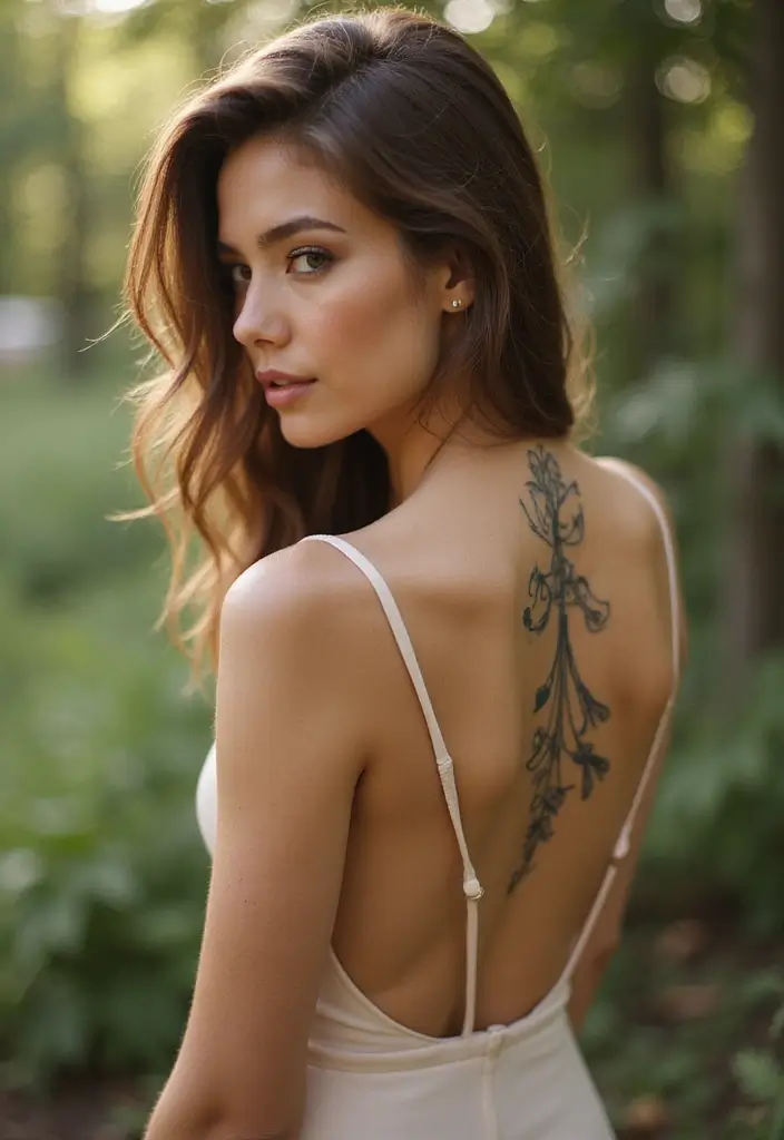 29 Simple Spine Tattoos for Women That Are Subtle and Chic - 11. Music Notes and Symbols