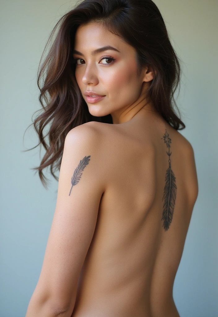 29 Simple Spine Tattoos for Women That Are Subtle and Chic - 18. Feather Tattoos