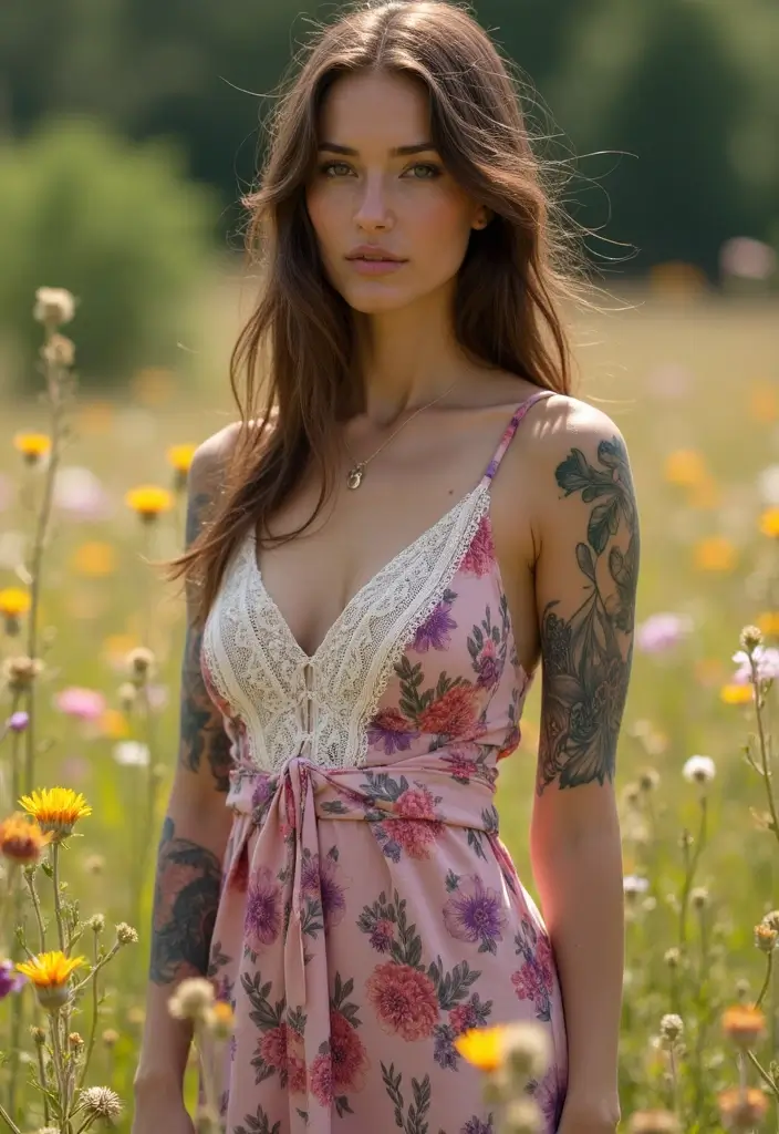 29 Throat Tattoos Women Wear as a Bold Fashion Statement - 4. Wildflower Whimsy