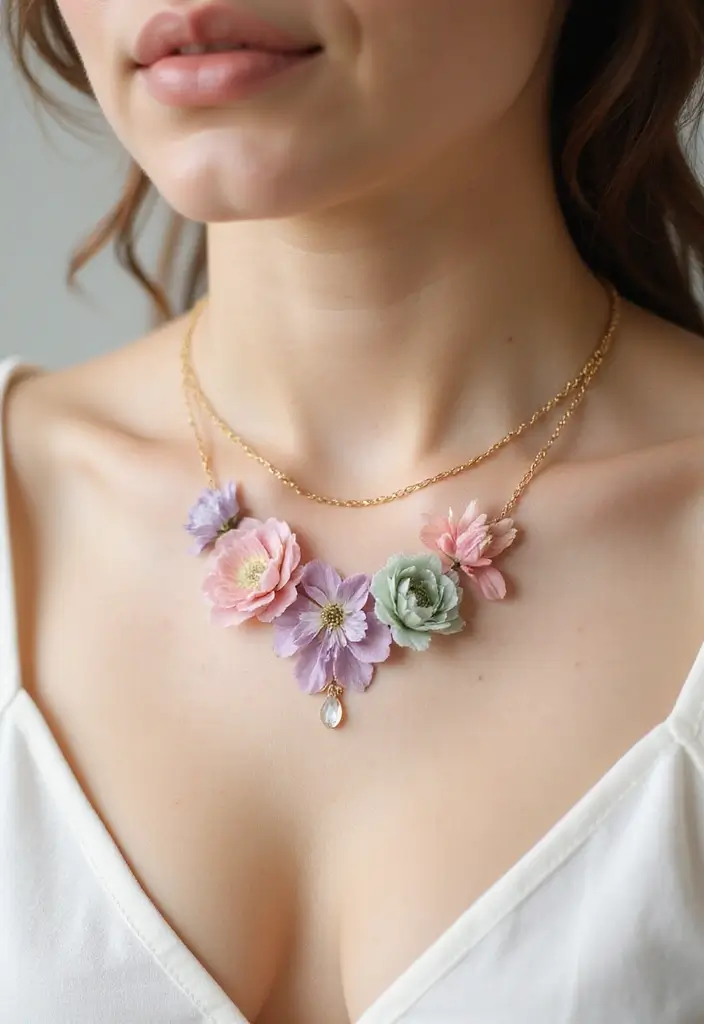 29 Throat Tattoos Women Wear as a Bold Fashion Statement - 8. Whimsical Floral Necklaces