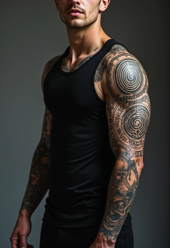 29 Viking Sleeve Tattoos for Men That Embrace Warrior Spirit - 19. The Norse Labyrinth