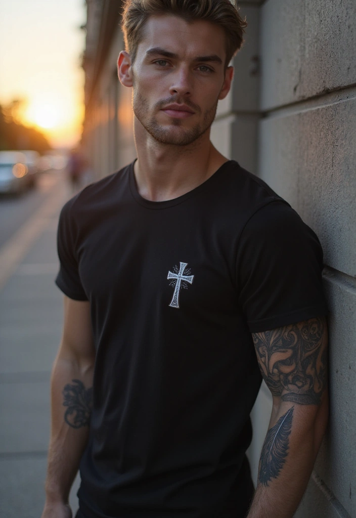 30 Cross Sleeve Tattoos for Men That Carry Deep Meaning - 26. Cross and Feather