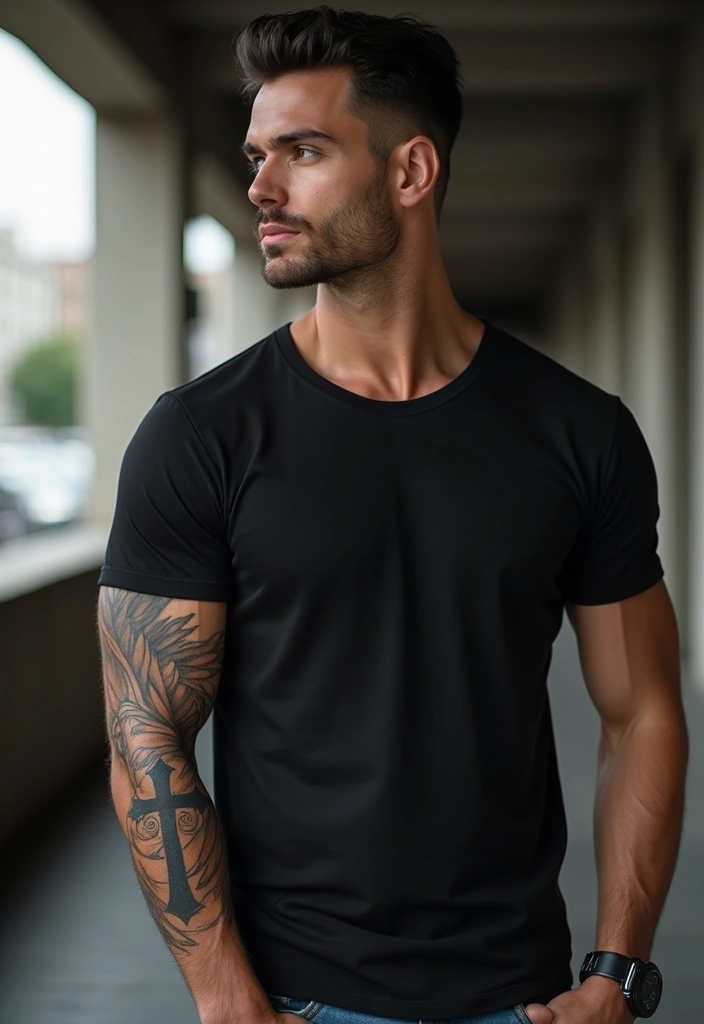 30 Cross Sleeve Tattoos for Men That Carry Deep Meaning - 3. Cross with Wings