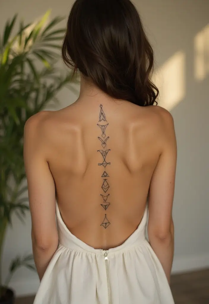 30 Dainty Spine Tattoos for Women That Look Effortlessly Chic - 1. Minimalist Line Art