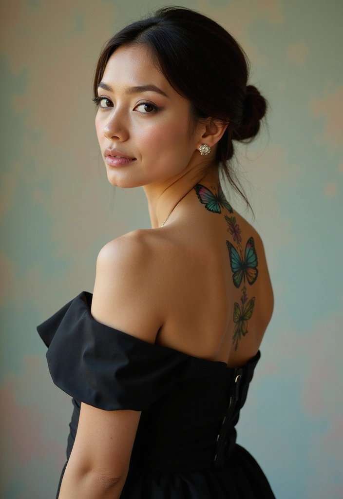 30 Dainty Spine Tattoos for Women That Look Effortlessly Chic - 5. Butterfly Designs