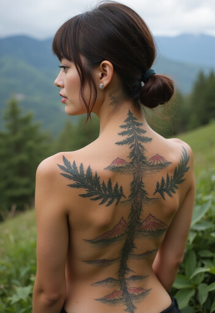 30 Dainty Spine Tattoos for Women That Look Effortlessly Chic - 7. Nature-Inspired Designs