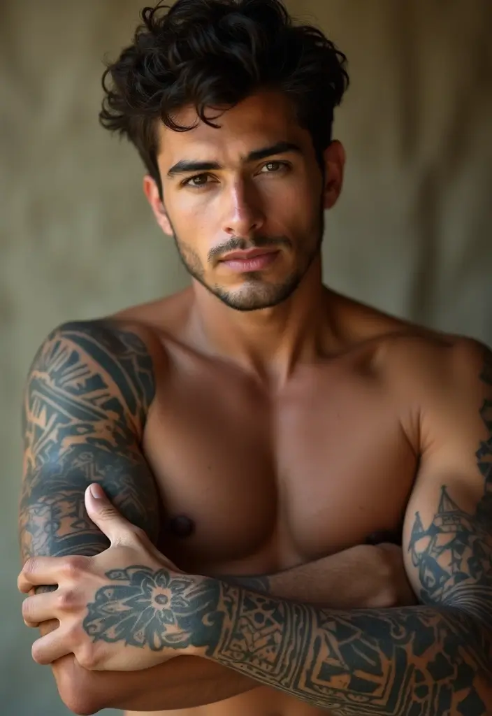 30 Geometric Sleeve Tattoos for Men with Modern Vibes - 12. Cultural Geometry