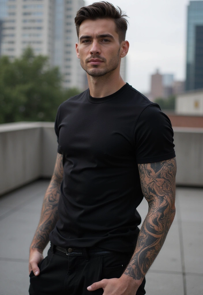 30 Geometric Sleeve Tattoos for Men with Modern Vibes - 23. Futuristic Geometric Designs