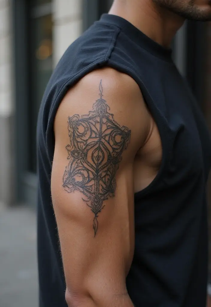 30 Geometric Sleeve Tattoos for Men with Modern Vibes - 3. The Hexagonal Pattern