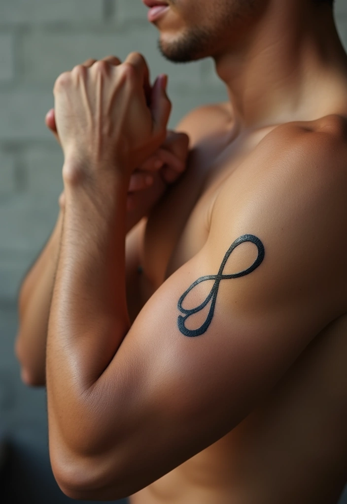 30 Simple Arm Tattoos for Men That Are Effortlessly Stylish - 12. Simple Infinity Symbol