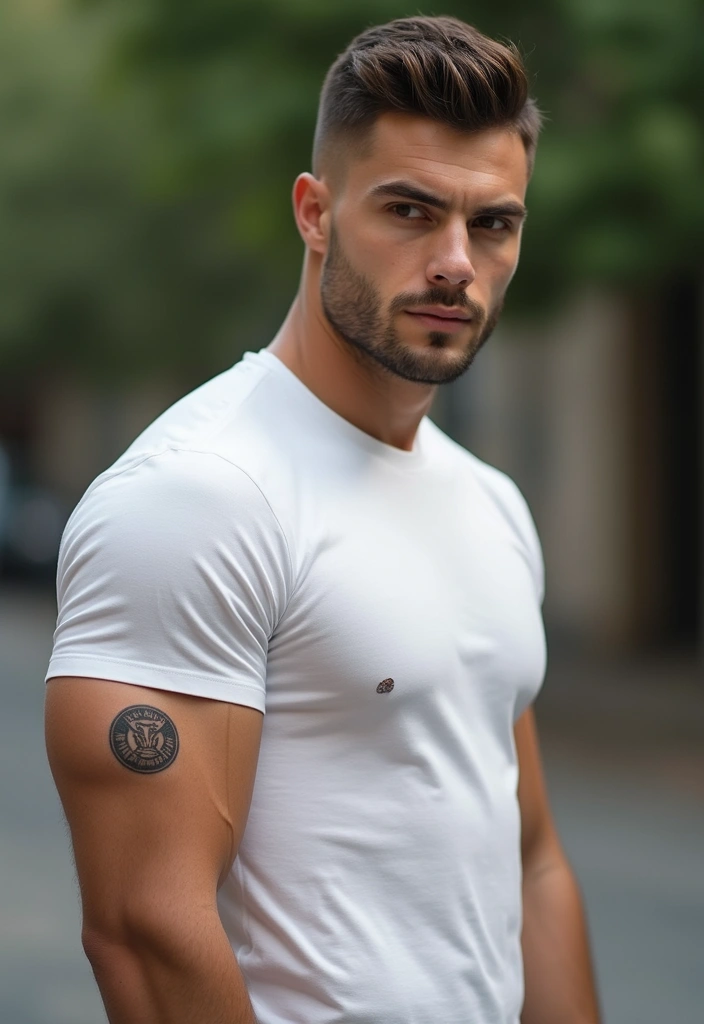 30 Simple Arm Tattoos for Men That Are Effortlessly Stylish - 20. Simple Circle Tattoo