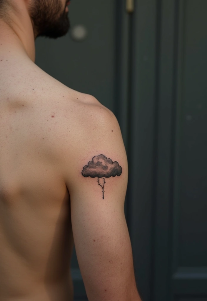 30 Simple Arm Tattoos for Men That Are Effortlessly Stylish - 22. Simple Cloud Design