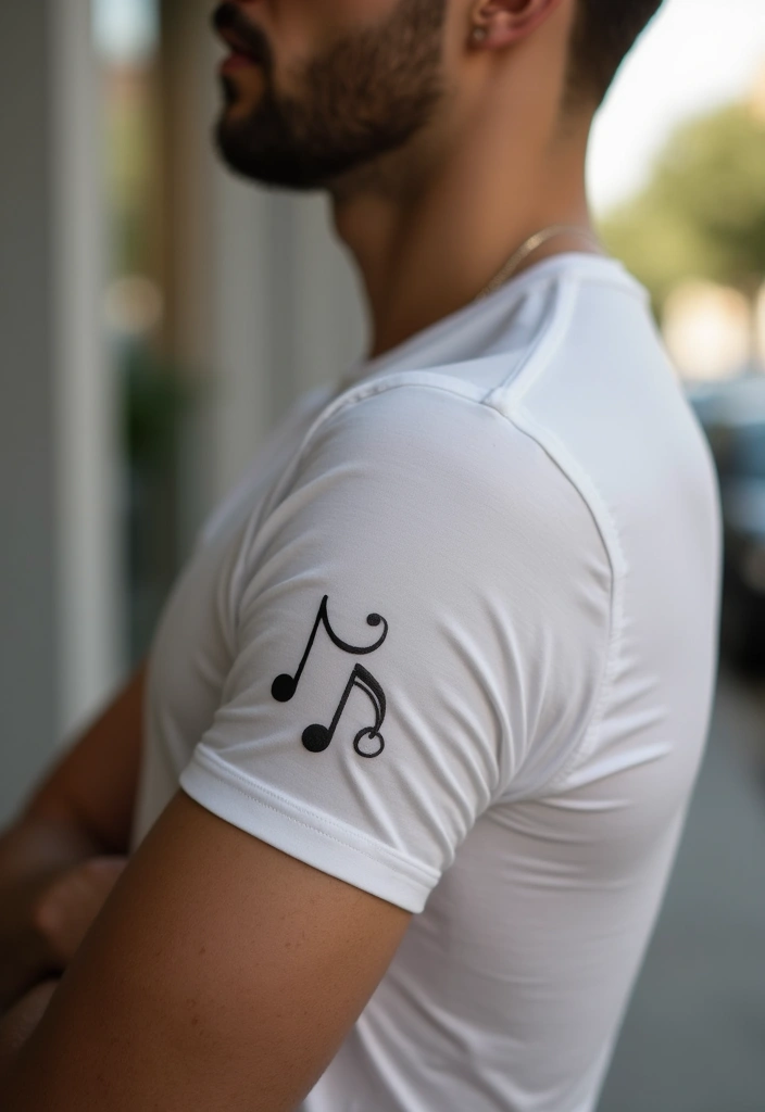 30 Simple Arm Tattoos for Men That Are Effortlessly Stylish - 25. Simple Music Note Tattoo