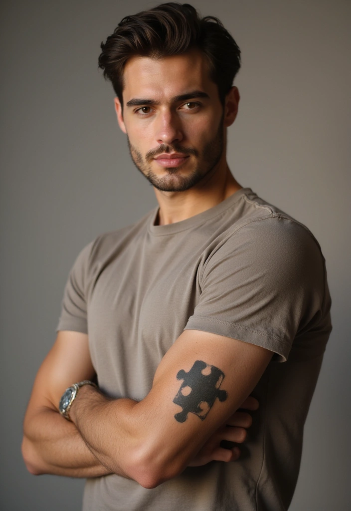 30 Simple Arm Tattoos for Men That Are Effortlessly Stylish - 26. Simple Puzzle Piece Tattoo