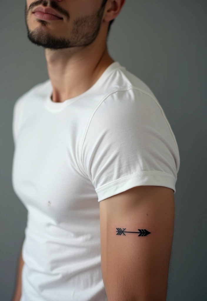 30 Simple Arm Tattoos for Men That Are Effortlessly Stylish - 9. Minimalist Arrow Design