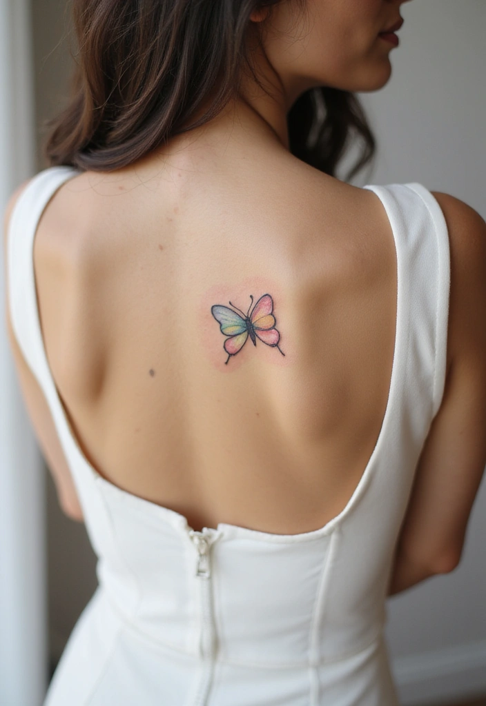 30 Spine Tattoos for Women: Simple But Beautifully Detailed - 19. Simple Butterfly