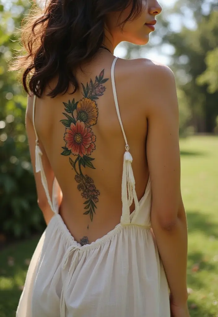30 Spine Tattoos for Women: Simple But Beautifully Detailed - 22. Floral Mandala