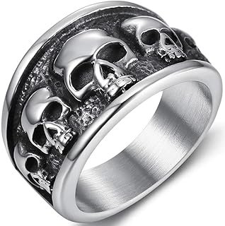 Retro Vintage Stainless Steel Gothic Death Skull Skeleton Cocktail Party...