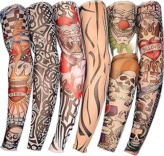 YARIEW Tattoo Sleeves for Men, 6Pcs Arm Sleeves Fake Tattoos Sleeves to ...