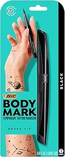 Bic BodyMark Temporary Tattoo Markers, black, 0.04 Fl Oz