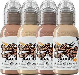 World Famous Tattoo Ink Skintone 4 Count Set, (1 fl oz Each)