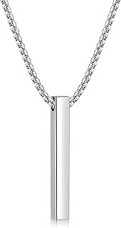 Pendant Necklace for Men, Silver Tone/14k Gold Plated/Black Mens Penddan...
