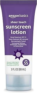 Amazon Basics Sheer Facial Sunscreen SPF 55, UVA/UVB Protection, Lightwe...