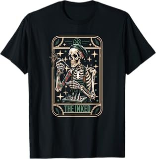 Tattooist Artist Tattoo Tattoos - Skeleton Tarot Card T-Shirt