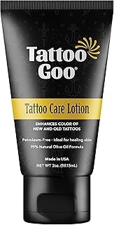 Tattoo Goo After Care Lotion, Moisturizing Natural Tattoo Lotion for Col...