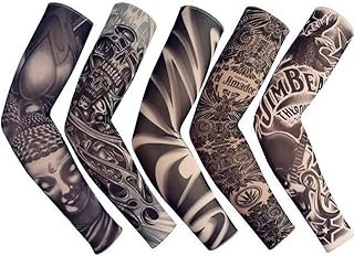 Fake Temporary Tattoo Sleeves Slip on Arm Sunscreen Body Art Arm Stockings