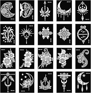 20 Sheets Temporary Tattoo Stencil Kit, Tattoo Templates for Real Tattoo...