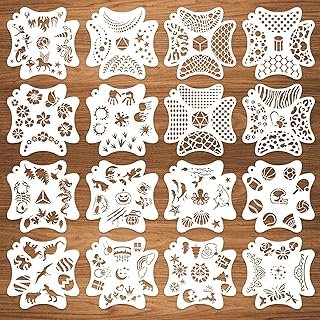 16 PCS Face & Body Painting Stencils - 121 Patterns, Reusable Mermaid Sc...