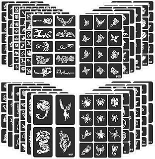 24 Sheets Tattoo Stencils for Kids Teens Adults, Henna Tattoo Stencil Ki...