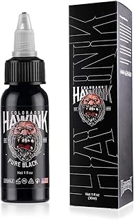HAWINK Black Tattoo Ink 1 oz (30ml) Vegan-Friendly USA Standard Pigment ...
