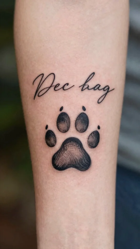 17 Dog Paw Tattoos for Women With Heartfelt Meaning - 4. Personalized Paw Print with Dog's Name 1