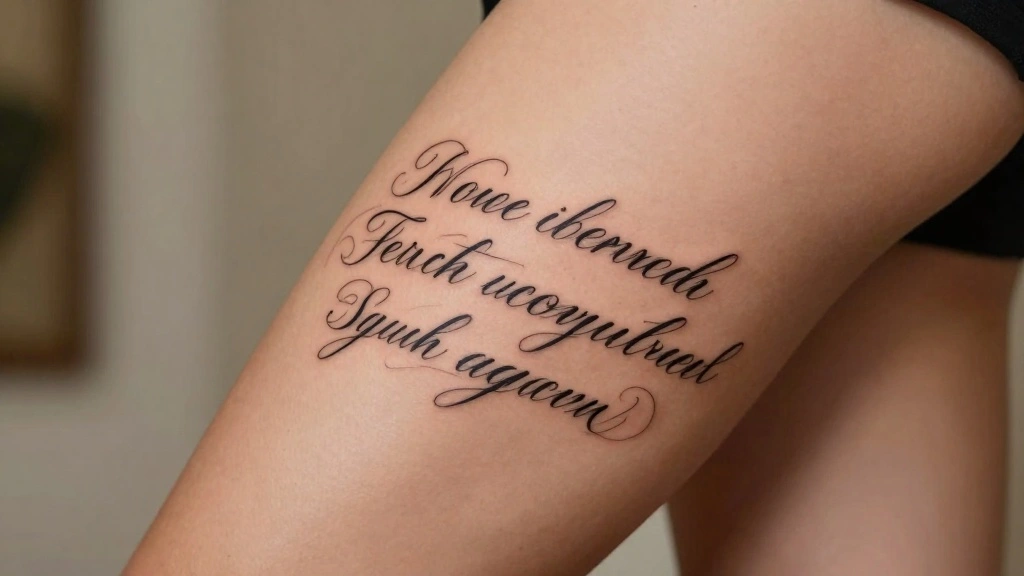 17 Front Thigh Quote Tattoos for Women With Meaning