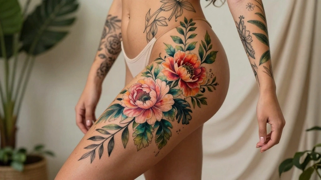 17 Pretty Thigh Piece Tattoos for Women