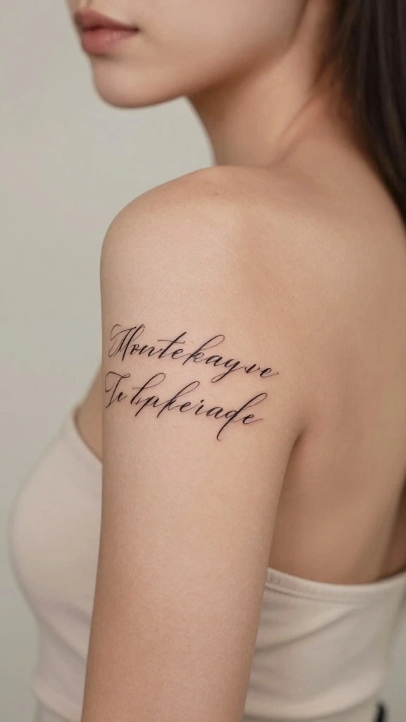 17 Unique Shoulder Tattoos for Women That Truly Stand Out - 5. Inspirational Quotes 1