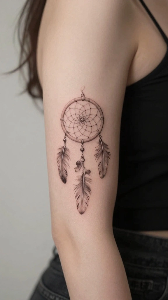 18 Elegant Classy Tattoos for Women That Never Age - 11. Subtle Dreamcatcher 1