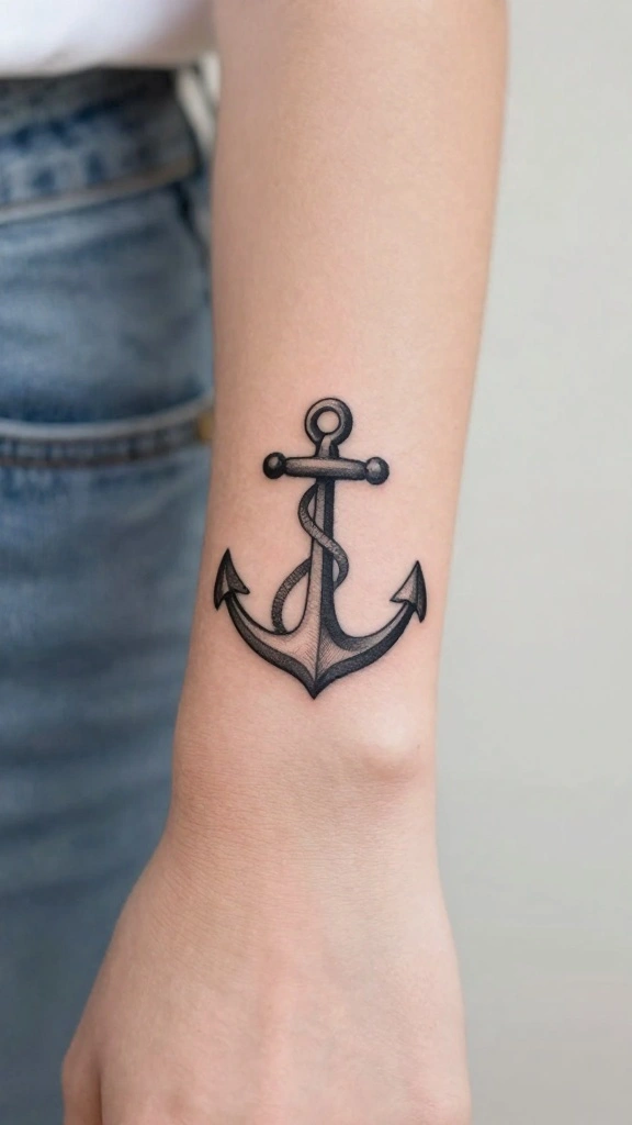 18 Elegant Classy Tattoos for Women That Never Age - 12. Timeless Anchor 1