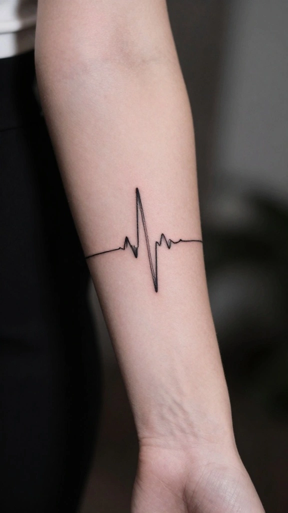 18 Elegant Classy Tattoos for Women That Never Age - 13. Stylish Heartbeat Line 1