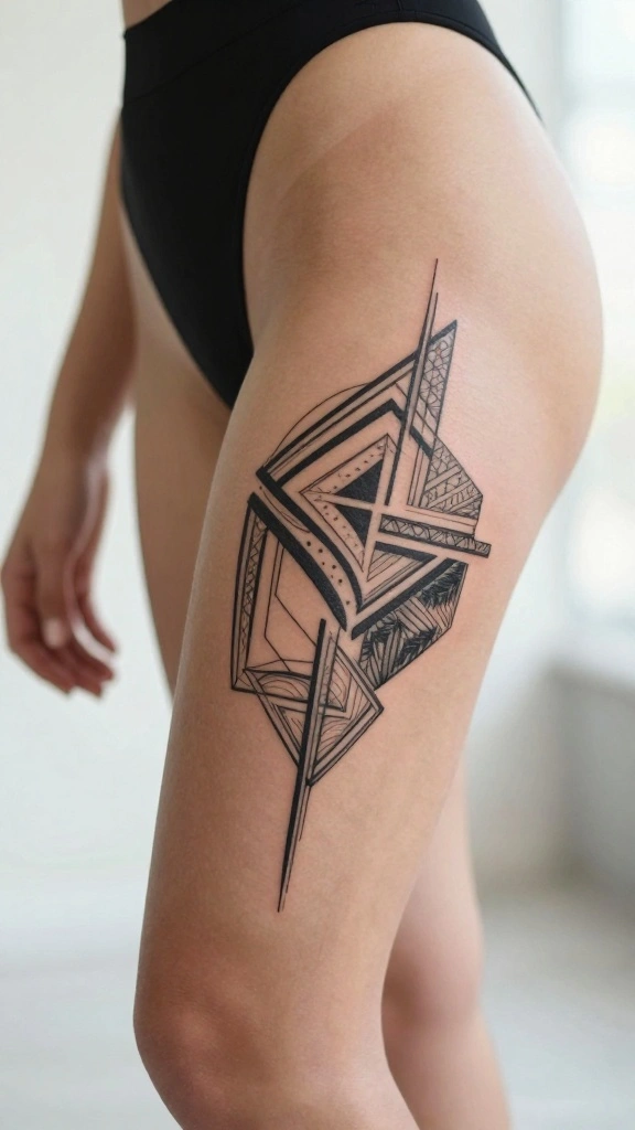 18 Elegant Classy Tattoos for Women That Never Age - 17. Chic Geometric Shapes 1