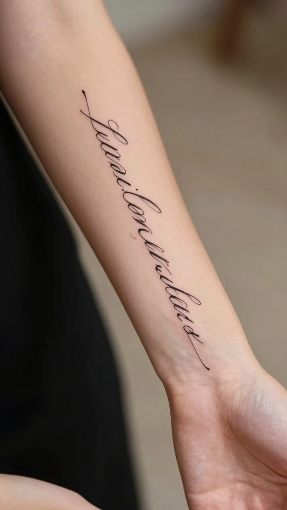 18 Elegant Classy Tattoos for Women That Never Age - 18. Timeless Script Tattoo 1