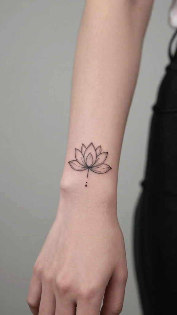 18 Elegant Classy Tattoos for Women That Never Age - 2. Minimalist Lotus Flower 1