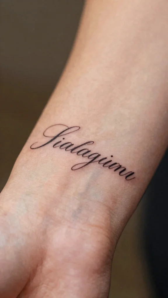 18 Husband Name Tattoos for Women With Romantic Meaning - 1. Elegant Script on the Wrist 1