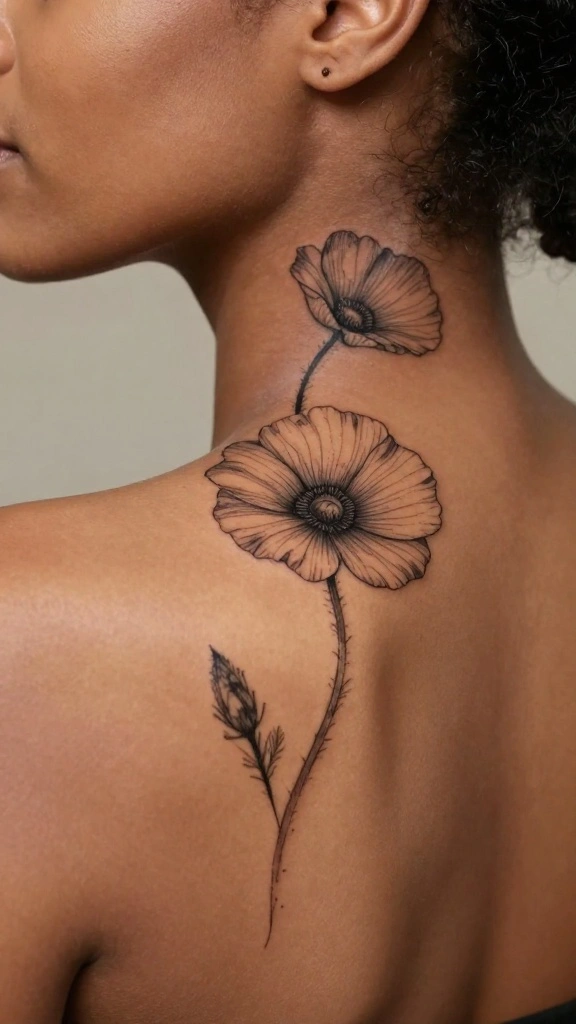 20 Cute Small Tattoos for Women You’ll Want Instantly - 13. Minimalist Poppy 1