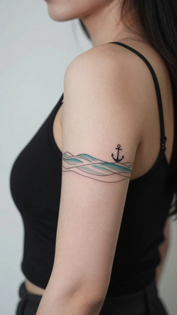20 Ocean Sleeve Tattoos for Women Inspired by Freedom - 8. Minimalistic Ocean Tattoos 1