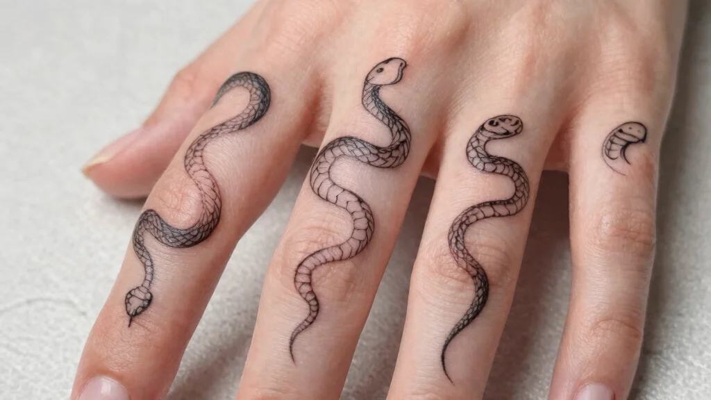 15 Delicate Snake Finger Tattoos for Women Ideas