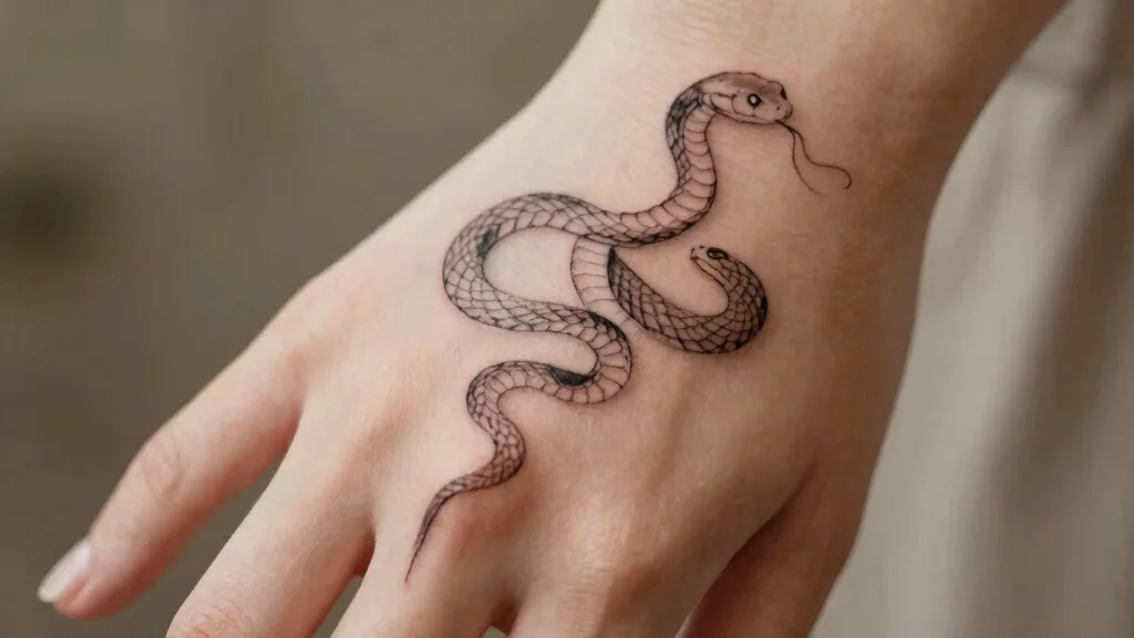 15 Hand Tattoos Snake Design Ideas